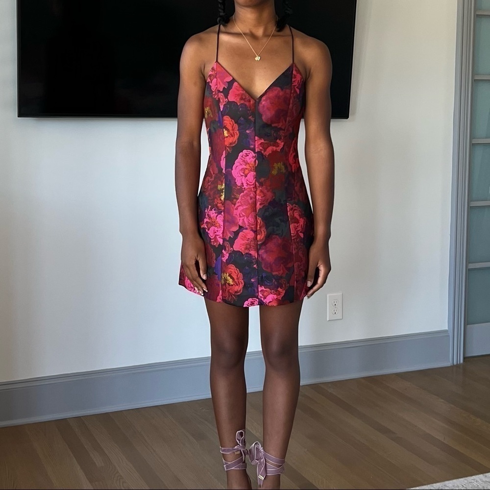 ALICE + OLIVIA TAYLA FLORAL MINI DRESS - Picture 7 of 16